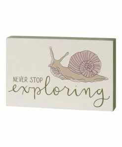 Primitives by Kathy | Green & Tan 'Never Stop Exploring' Box Sign