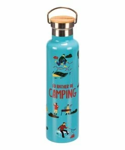Primitives by Kathy | Blue 'I'd Rather Be Camping' Stainless Steel Insulated Bottle