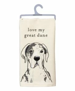 Primitives by Kathy | Cream 'Love My Great Dane' Dish Towel