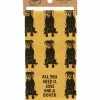 Primitives by Kathy | Yellow 'All You Need Is Love & a Boxer' Dish Towel