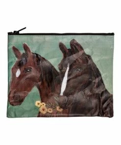Primitives by Kathy | Brown Horses Zip Pouch