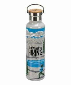 Primitives by Kathy | Gray 'I'd Rather Be Hiking' Stainless Steel Insulated Bottle