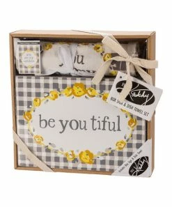 Primitives by Kathy | Gray & White Gingham 'Be You Tiful' Block Sign & Dish Towel