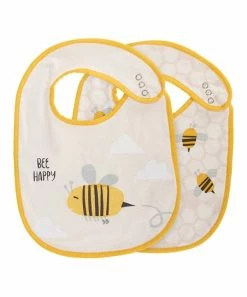 Primitives by Kathy | White 'Bee Happy' Bib Set