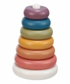 Primitives by Kathy | White & Purple Ring Stacking Toy