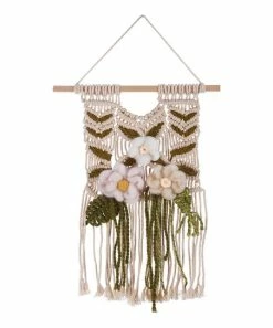 Primitives by Kathy | Beige Daisy Macrame Wall Art