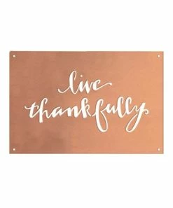 Primitives by Kathy | Coppertone 'Live Thankfully' Metal Wall Art