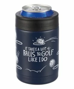Primitives by Kathy | Black 'A Lot Of Balls to Golf Like I Do' Can Cooler