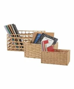 Primitives by Kathy | Brown Mixed Weave Three-Piece Basket Set