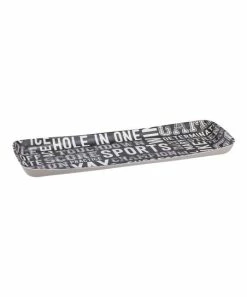 Primitives by Kathy | Black & White Sports Words Serving Tray