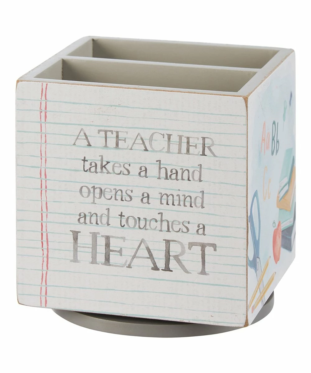 Primitives by Kathy | White 'My Students Stole My Heart' Spinner Pencil Holder
