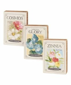 Primitives by Kathy | Off-White Flower Seed Packets Box Sign Set