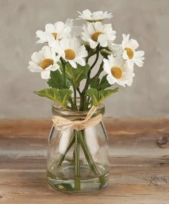 Primitives by Kathy | White Daisies Glass Vase Arrangement