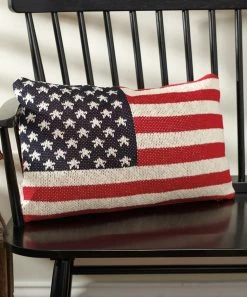 Primitives by Kathy | Red & White Americana Flag Throw Pillow