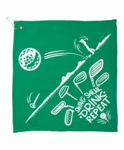Primitives by Kathy | Green 'Swing Swear Drink Repeat' Golf Towel