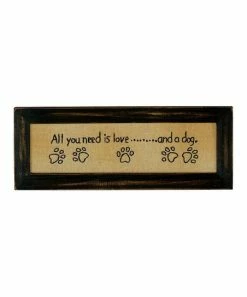 Primitives by Kathy | 'Love and a Dog' Stitchery Framed Wall Art