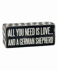 Primitives by Kathy | 'German Shepherd' Block Sign
