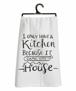 Primitives by Kathy | White & Black 'It Came With the House' Dish Towel