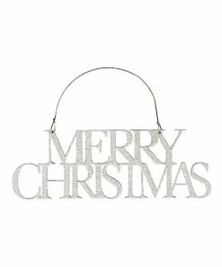 Primitives by Kathy | White 'Merry Christmas' Ornament