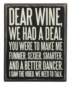 Primitives by Kathy | 'Dear Wine' Block Sign