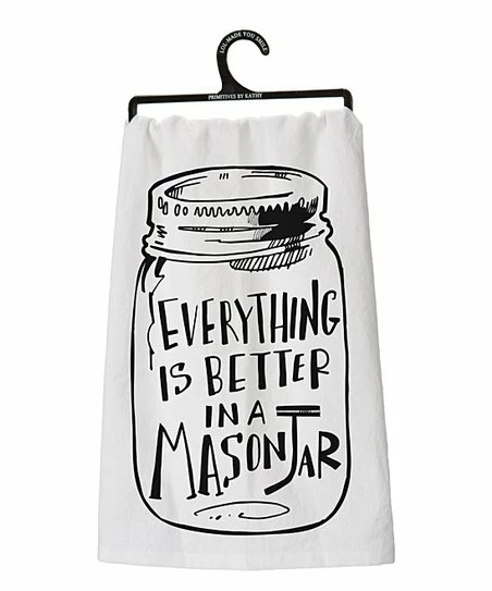Primitives by Kathy | White 'Everything is Better' Dish Towel