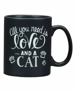Primitives by Kathy | 'Love and a Cat' Chalk Mug