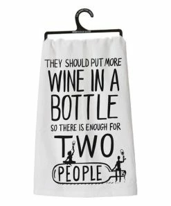 Primitives by Kathy | White 'More Wine' Dish Towel