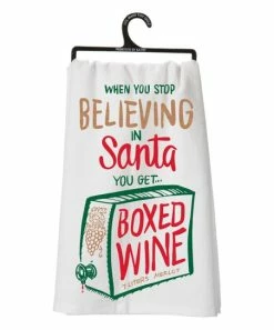 Primitives by Kathy | White 'Boxed Wine' Dish Towel