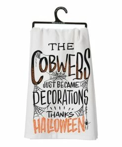 Primitives by Kathy | White 'Thanks Halloween' Dish Towel