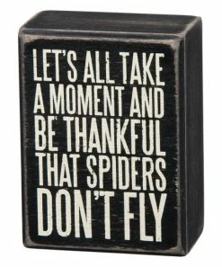 Primitives by Kathy | 'Spiders Don't Fly' Box Sign
