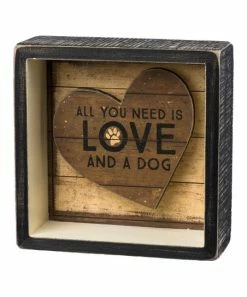Primitives by Kathy | 'Love and a Dog' Box Sign