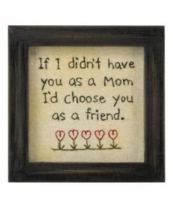 Primitives by Kathy | 'Mom Friend' Stitchery Framed Wall Sign