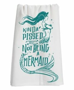 Primitives by Kathy | White 'Not Being a Mermaid' Dish Towel