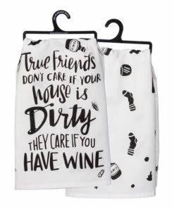 Primitives by Kathy | White & Black 'True Friends' Dish Towel