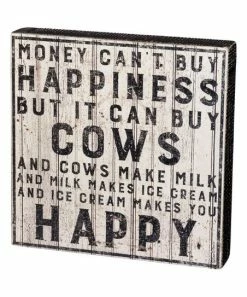 Primitives by Kathy | Black & White 'Buy Cows' Block Sign