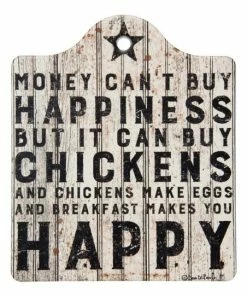 Primitives by Kathy | White 'Buy Chickens' Trivet