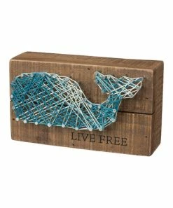 Primitives by Kathy | "Live Free' Whale String Art Wall Art