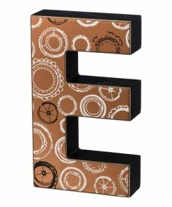 Primitives by Kathy | Brown 'E' Chunky Sitter Block Sign