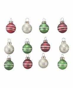 Primitives by Kathy | Red & Green Stripe Mini Ornament Set