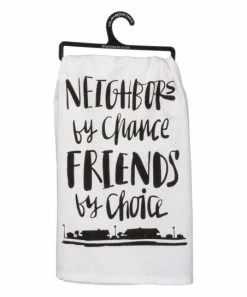 Primitives by Kathy | White 'Neighbors' Dish Towel