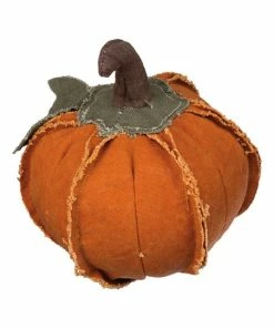 Primitives by Kathy | Orange 9'' Fabric Pumpkin