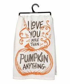 Primitives by Kathy | White 'Love You More than Pumpkin' Dish Towel