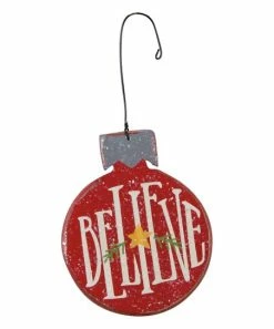 Primitives by Kathy | 'Believe' Bulb Wooden Ornament