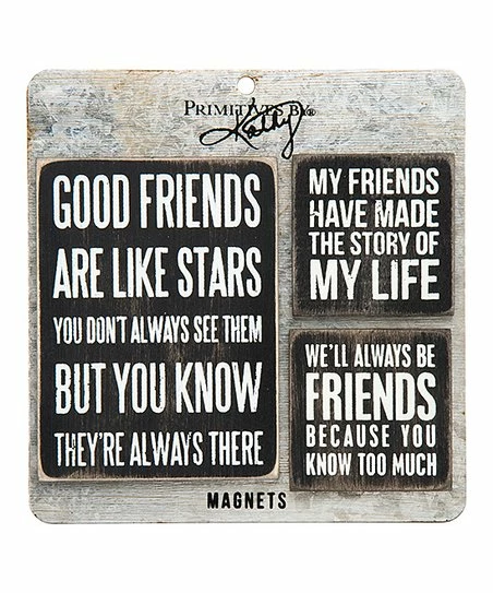 Primitives by Kathy | 'Good Friends' Magnet - Set of Three