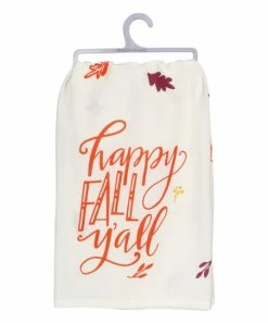 Primitives by Kathy | Off-White & Orange 'Happy Fall Y'all' Dish Towel