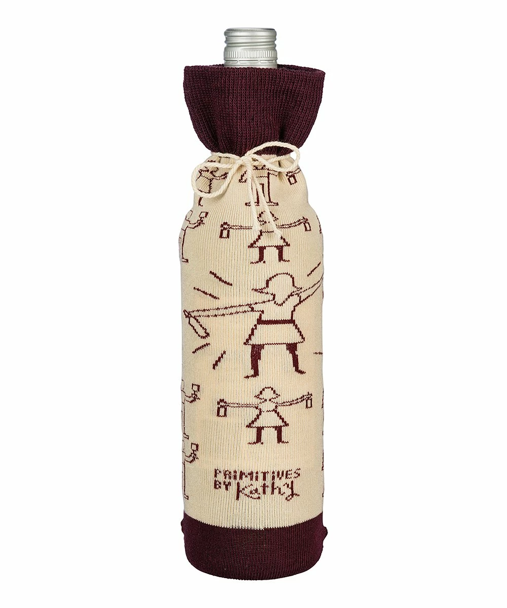 Primitives by Kathy | Cream 'Wine Alone' Bottle Cover - Image 2