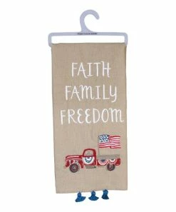 Primitives by Kathy | Brown 'Faith Family Freedom' Dish Towel