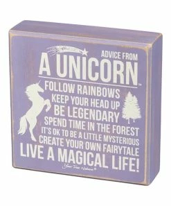 Primitives by Kathy | 'Advice From a Unicorn' Box Sign