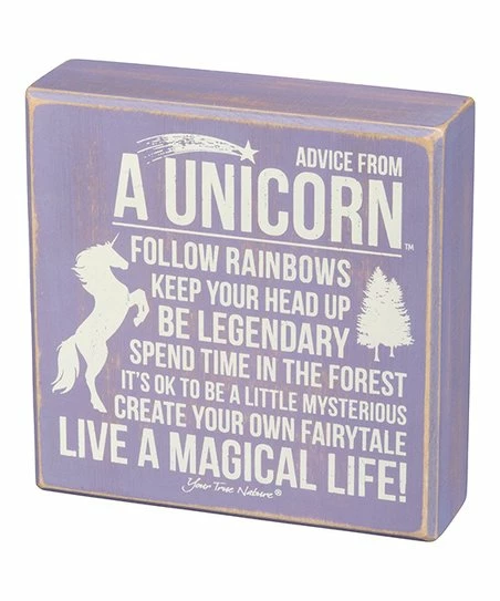 Primitives by Kathy | 'Advice From a Unicorn' Box Sign