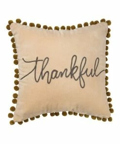 Primitives by Kathy | 'Thankful' Pom-Pom Throw Pillow